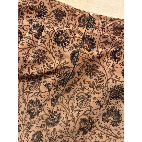 Vintage 80s Briggs Plus Size Brown Tan Maxi Skirt Size 14/16 - Picture 3 of 8